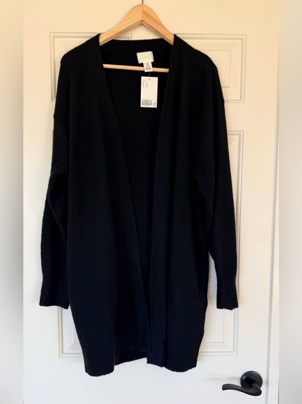 H&M Black Open-Front Women's Cardigan Sweater M NWT